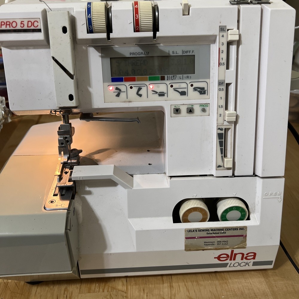 Elna lock PRO 5 DC SERGER SEWING MACHINE complete working