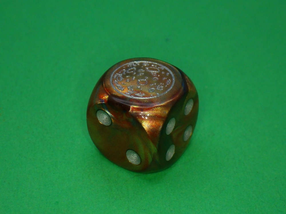 Mars Coppers with Silver Planetary 16mm D6 Die - Customized Dice RPG Tabletop