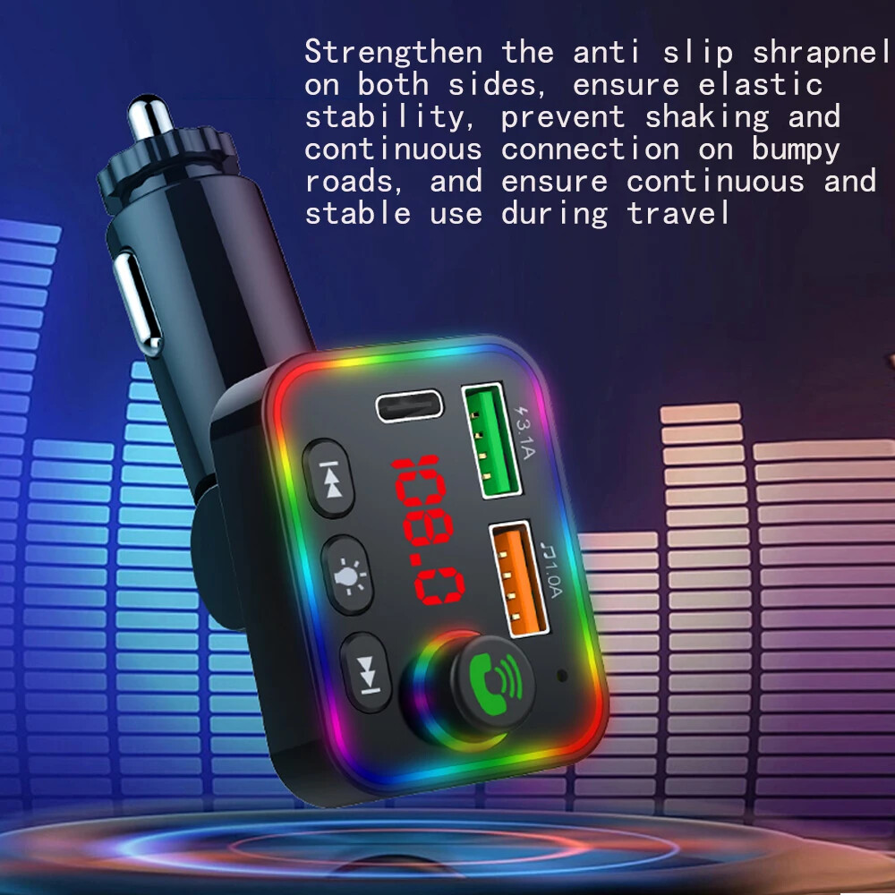 Car Wireless Bluetooth 5.0 FM Transmitter MP3 Player USB3.1A Car Charger U Disk