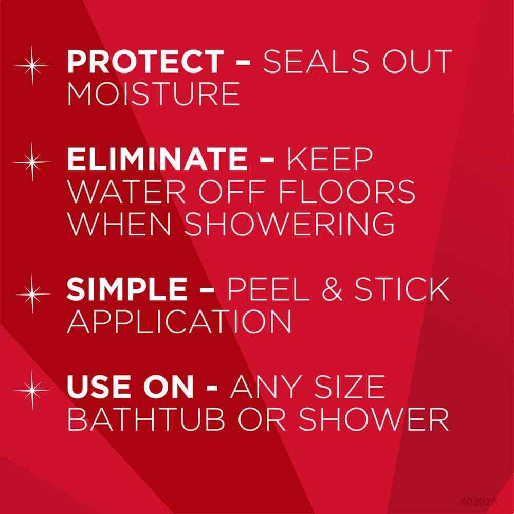 Splash Guard Kit - Prevent Water Splashing - Bath or Shower - White