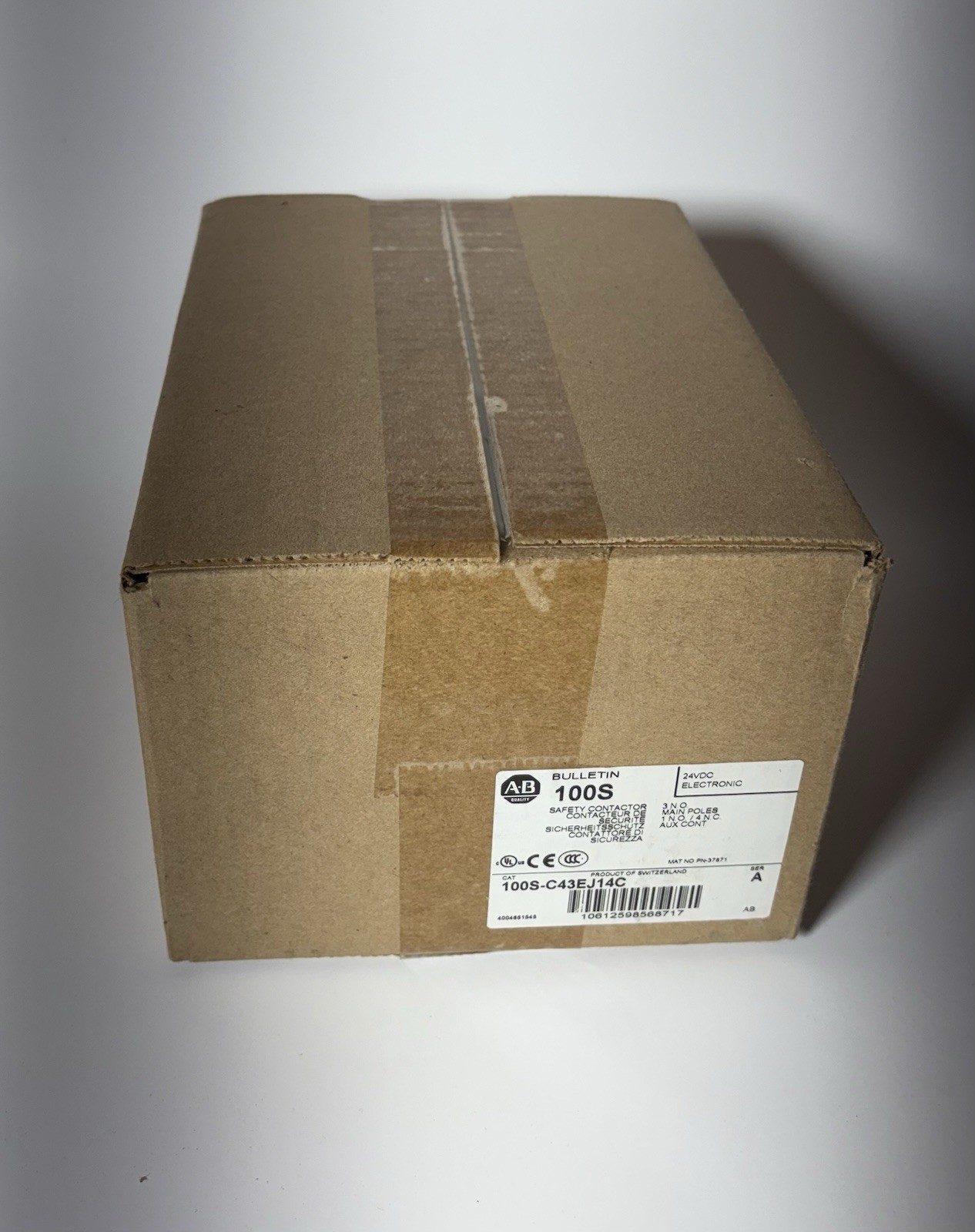 Allen-Bradley 100S-C43EJ14BC Safety Contactor 24VDC 30 HP 43A 3-Pole with Aux