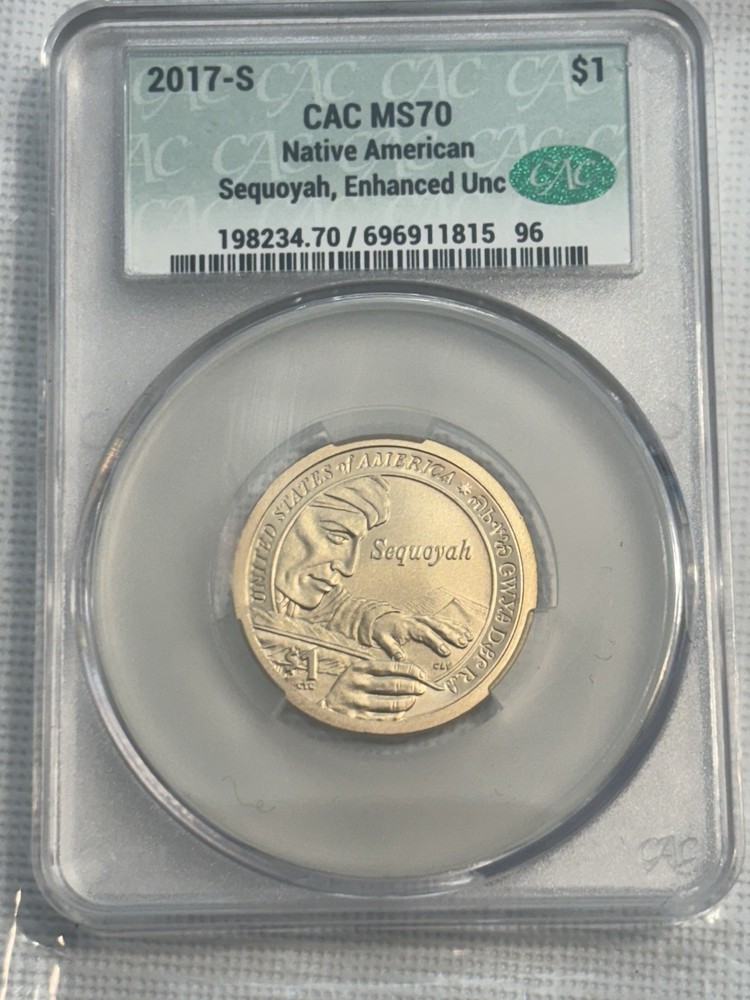 2017-S CAC MS 70 native American Sequoyah enhanced Inc 🔥🔥🔥