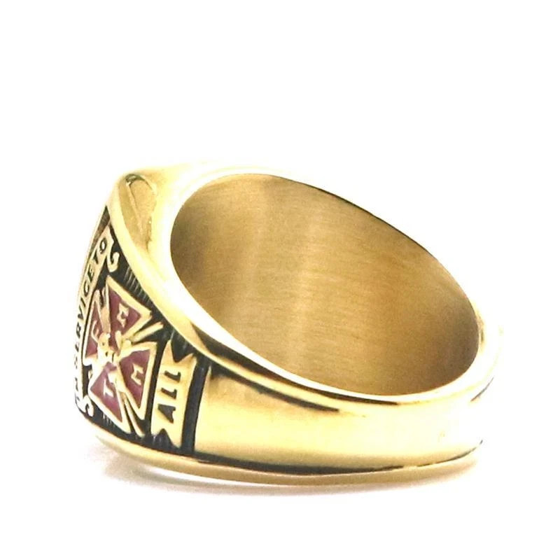 Unisex 316L Stainless Steel Knights Of Columbus Cross Ring Catholic Christianity