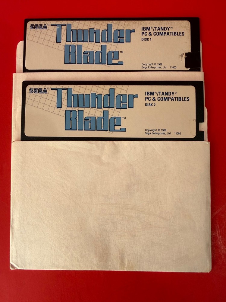 Thunder Blade 2 Disk Set / IBM - Tandy 5.25 Floppy Diskettes Software PC
