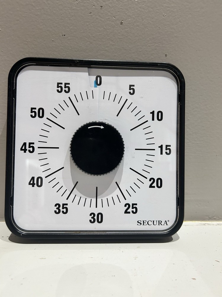 Secura 60-Minute Visual Countdown Timer, 7.5-Inch Oversize Classroom Visual Time