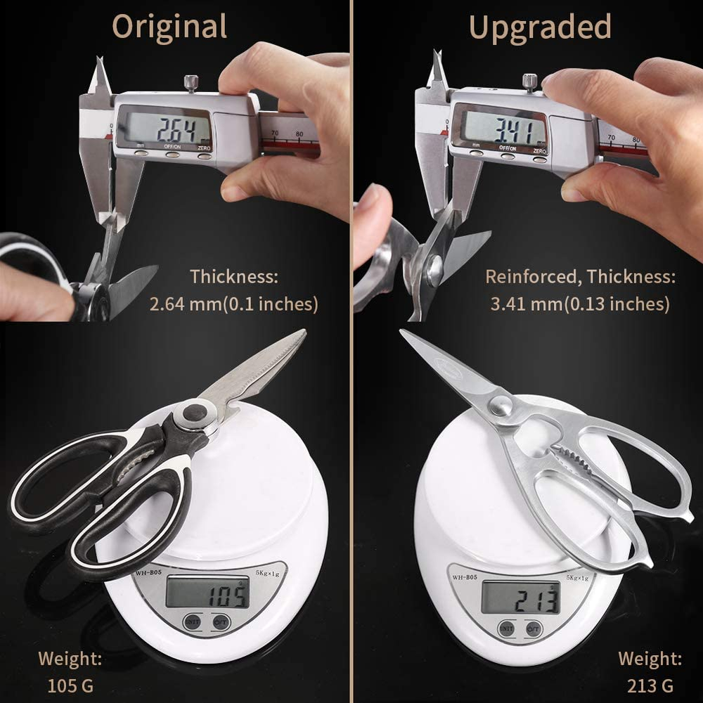 Newness Multi-Purpose Kitchen Scissors Stainless Steel Heavy Duty Sharp Blade