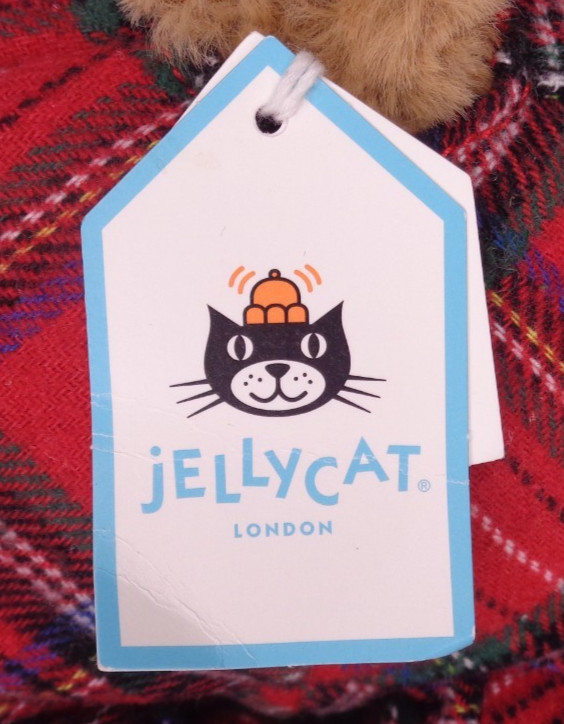 Jellycat Bedtime Bartholomew Bear Plush with Plaid Pajamas NEW NWT BARM3BED