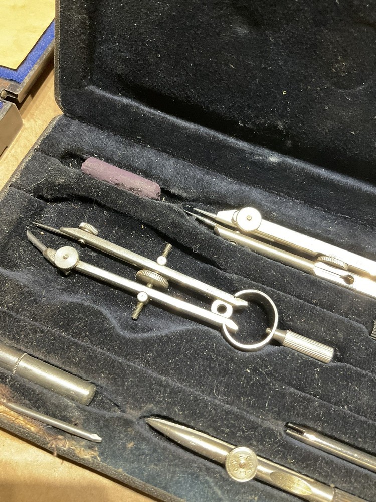 2 Sets Of Drawing Instruments. Both Complete