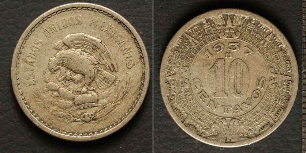 *Mexico Coin, 10 Centavos 1937 [E13318]8a8