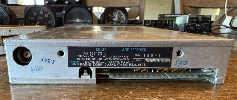 King KR87 ADF Receiver 066-1072-00 w Tray Bendix King Avionics Untested