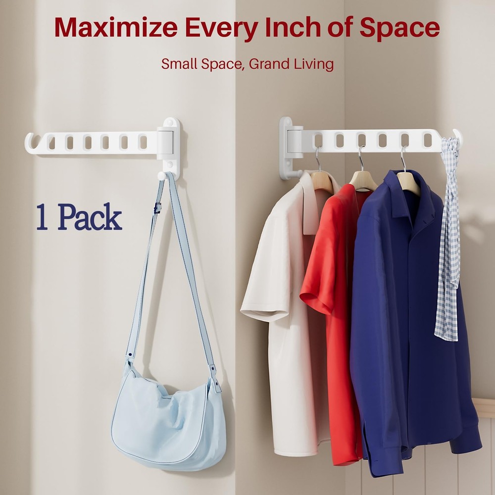 SOLVESTIS Wall Mounted Drying Rack 1 Pack, Foldable Laundry Drying Rack with ...