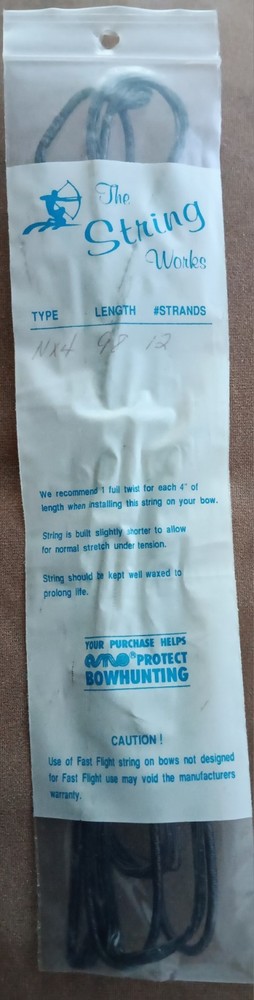 New The String Works Bow String Cable Black 98 in.  12 Strands!