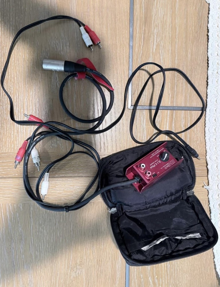 ART EL2 Plus Portable Audio Interface XLR RCA Phantom Power w/ Cables & Case