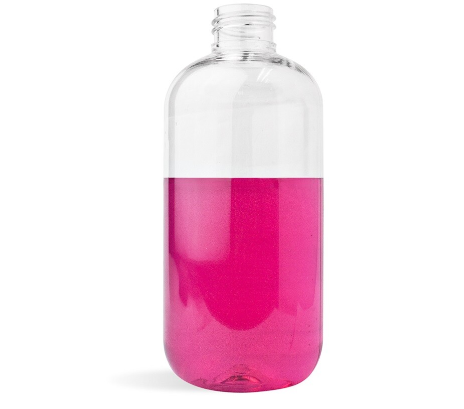 8 oz Clear Boston modern Round Bottle w/cap -10 sets