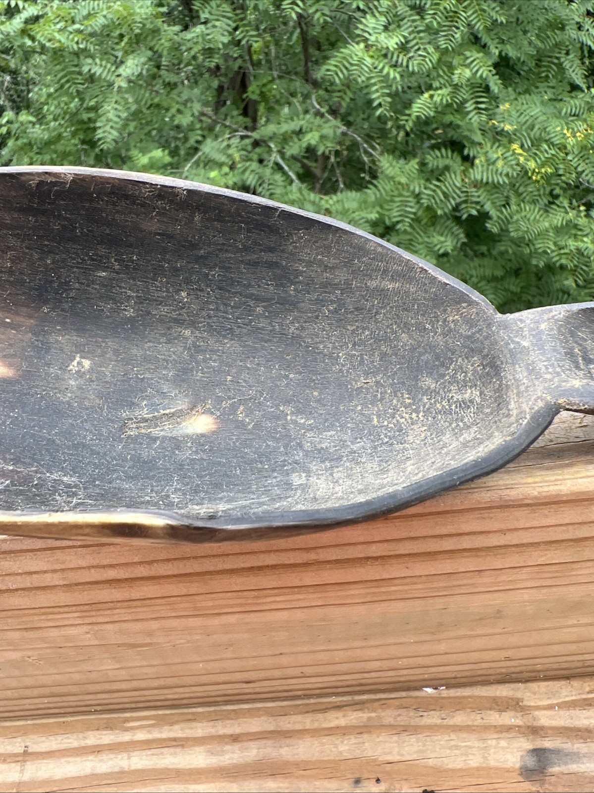 Original Native American Indian Hand carved Goat Horn Spoon; Late 19th Cent.