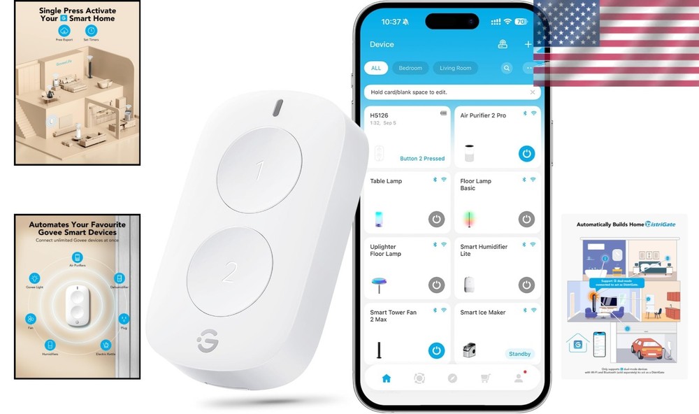 Smart Mini Double Button Switch - Effortless Wireless Device Control System