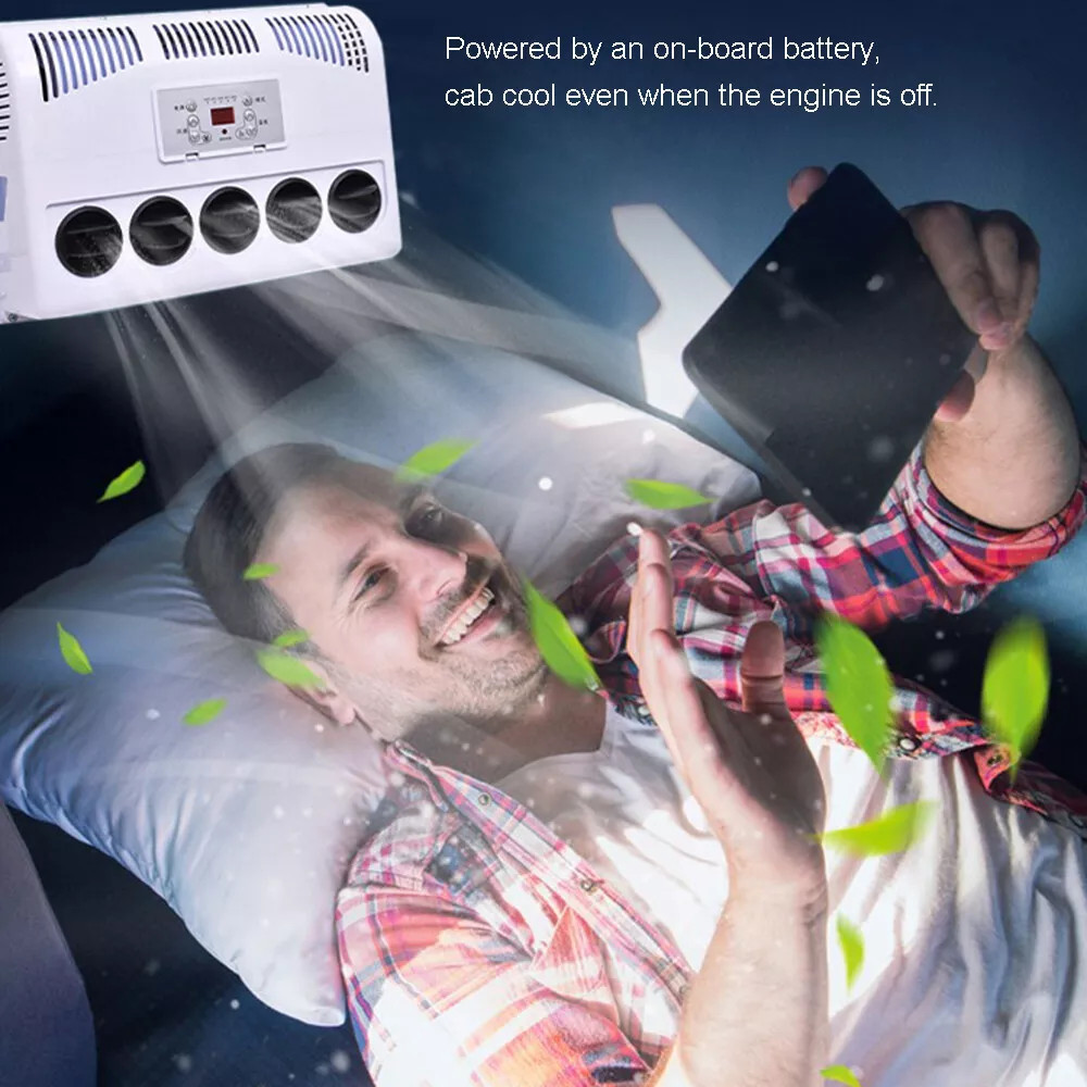 12V Split Air Conditioner 12000 BTU AC Kit Fit for Cab Semi Truck Bus Caravan RV