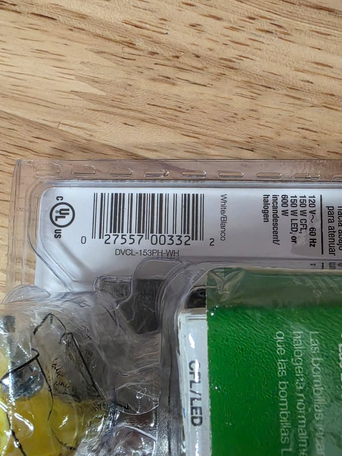 LUTRON DVCL-153-WH Single /3-Way 150W CFL / LED 600W Diva Dimmer White - U Pick