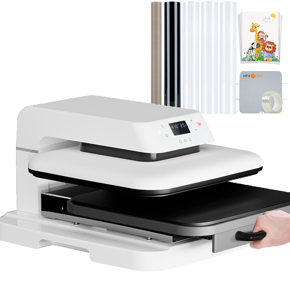 HTVRONT Heat Press Machine Bundle Digital Transfer T-Shirt Sublimation Automatic