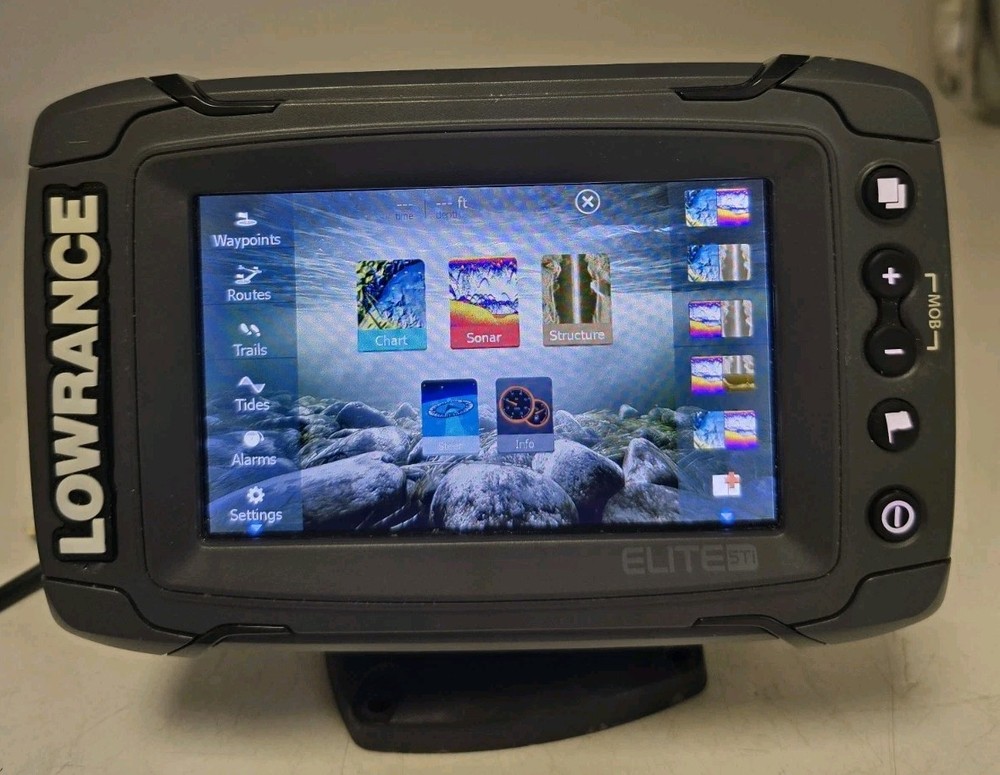 Lowrance Elite-5TI Chartplotter Fishfinder Head Unit w/ Cover DEPTH DOESNT WORK