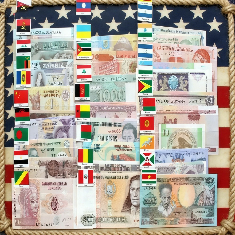 UNC Condition 100Pcs World Banknotes Different Foreign Paper Money Set