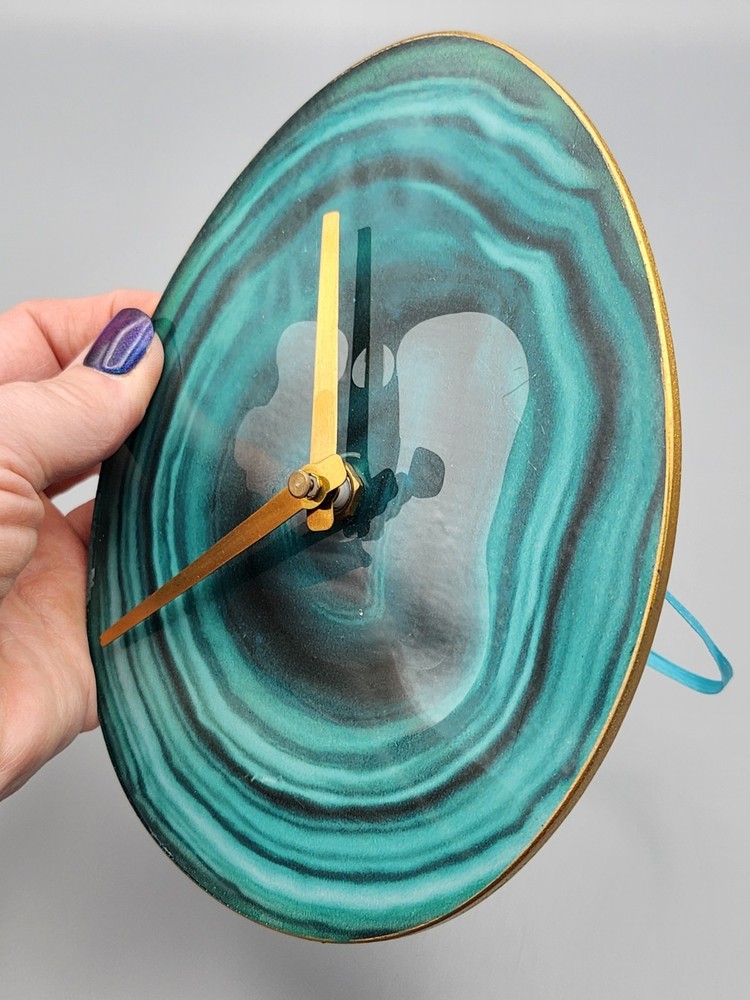 Green Agate Desk Clock.