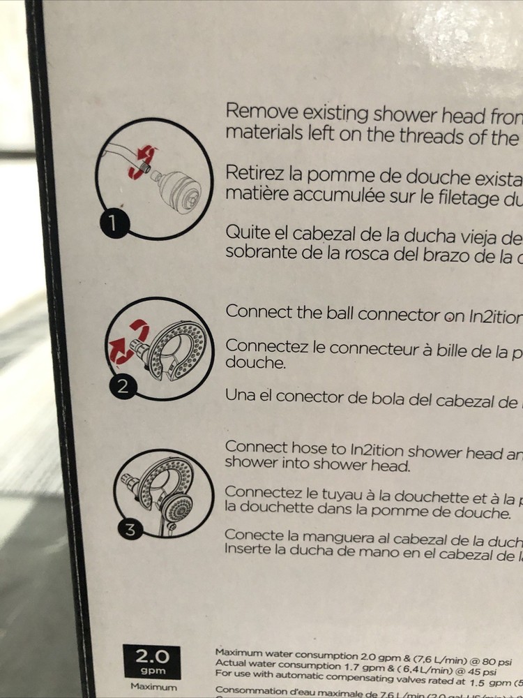Delta 75589 In2ition 2.0 GPM Multi Function Shower Head With H2OKinetic- Chrome