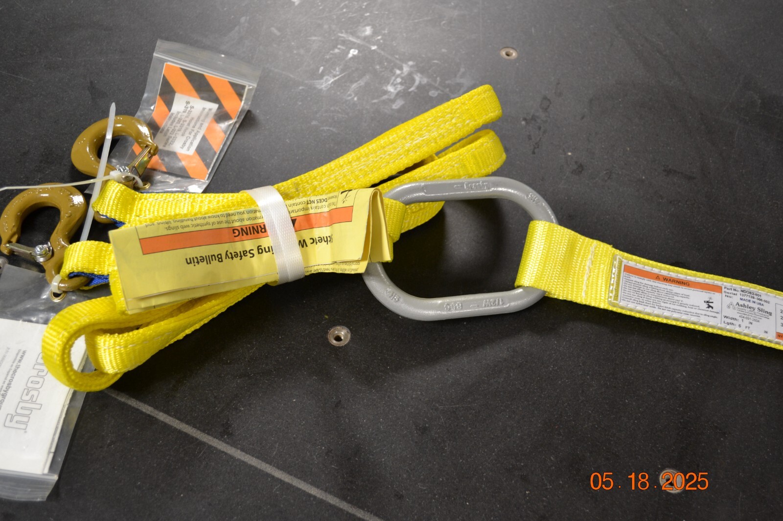 Two Leg Nylon Web Spreader w 1/2" Alloy Link x 6 ft Spreader Crane 1 ton Hooks