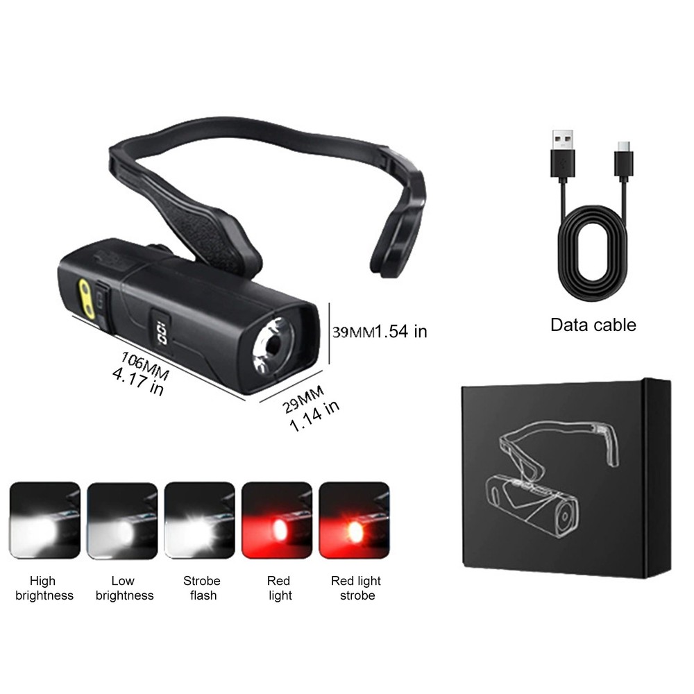 LED Rechargeable Ear Worn Headlamp w/Red Light Motion Sensor Headlight US
