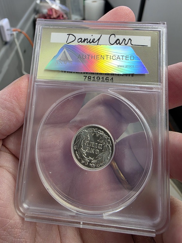 1917-D Dan Carr Barber Dime Overstruck on a Silver Barber Dime. Signed By Dan