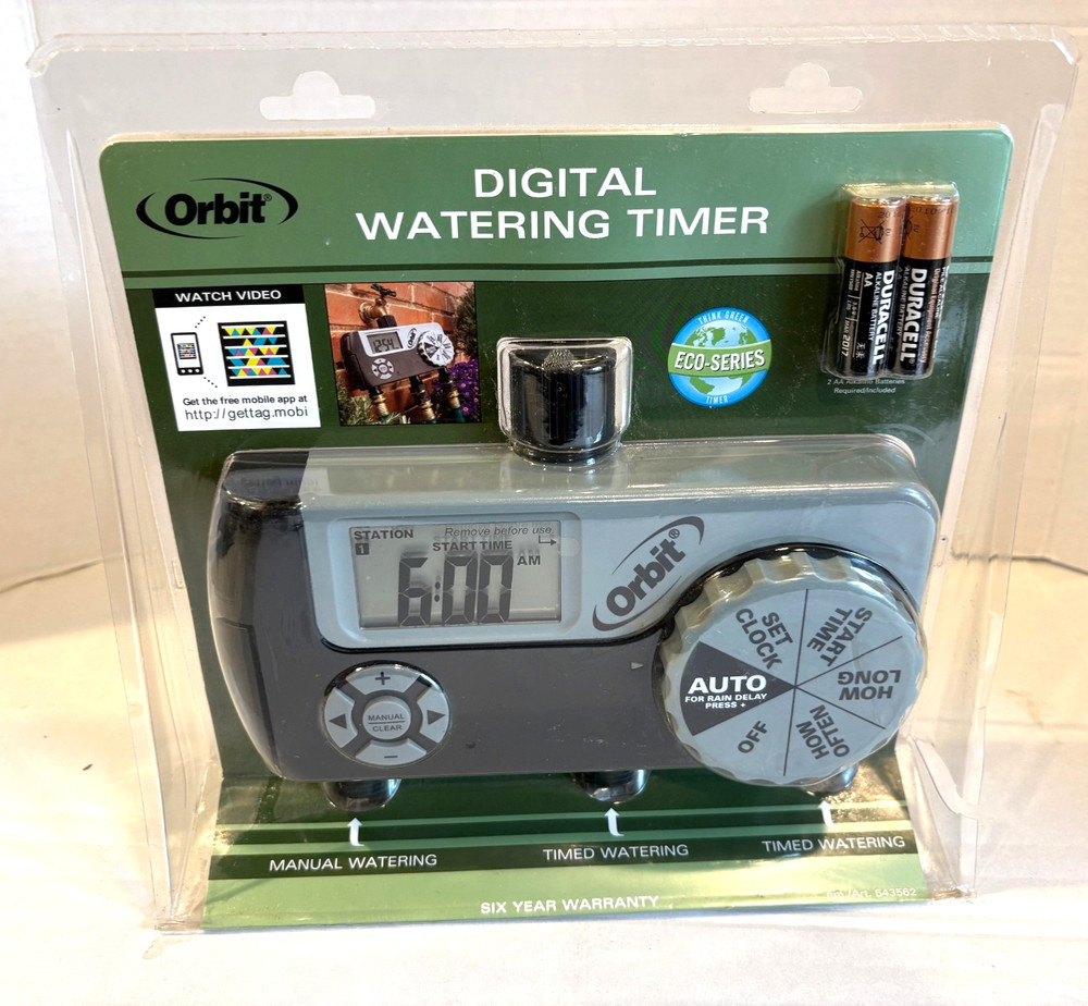 Orbit Digital 3 Outlet 2 Programmable Eco-Series Watering Timer Model 56233 NEW