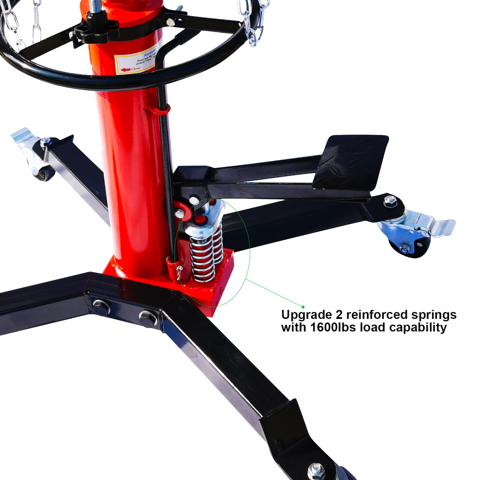 1600LBS 2 Stage Hydraulic Transmission Jack w/360 Swivel Wheel Lift Hoist