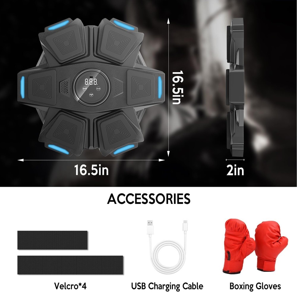 Music Boxing Machine, Smart Bluetooth Boxing Machine Wall Mounted Home Workout