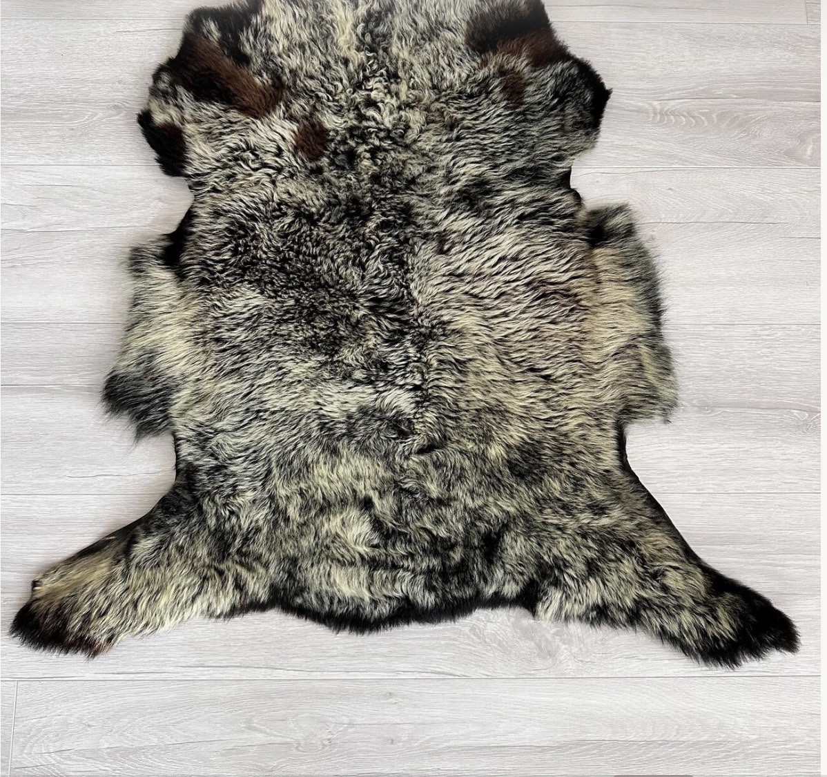 Set Of 3,%100 Toscana Sheepskin Rug,Sheepskin Pelt,color,black,bej