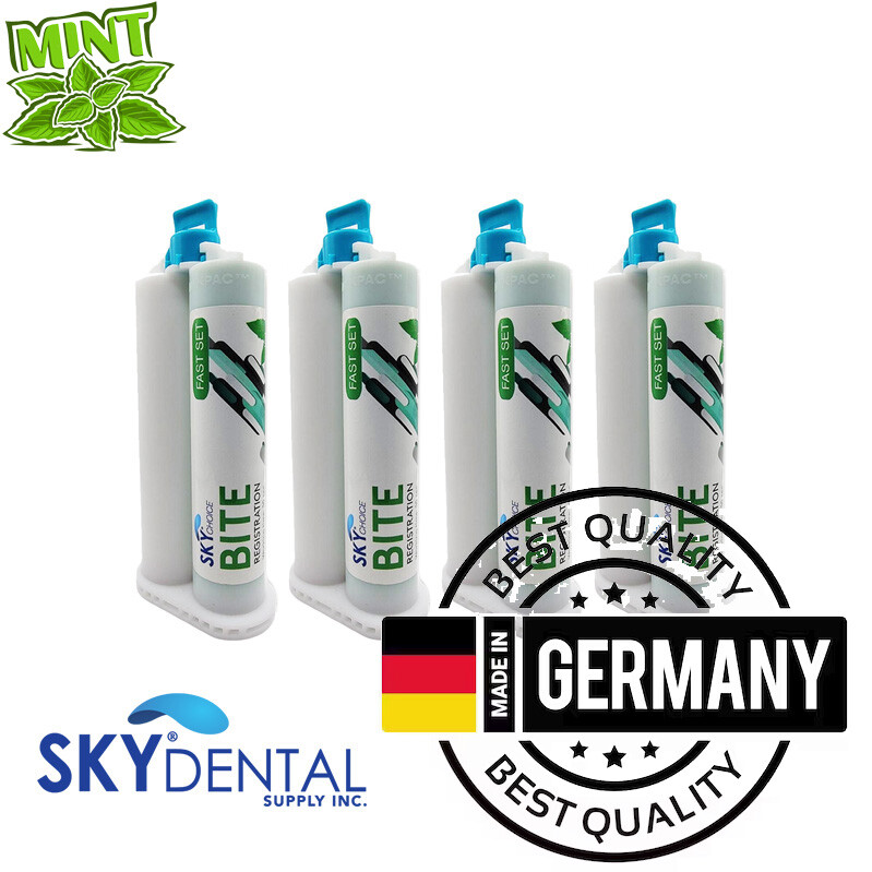 4x50ml Dental Bite Registration Impression Material Fast Regular set Mint