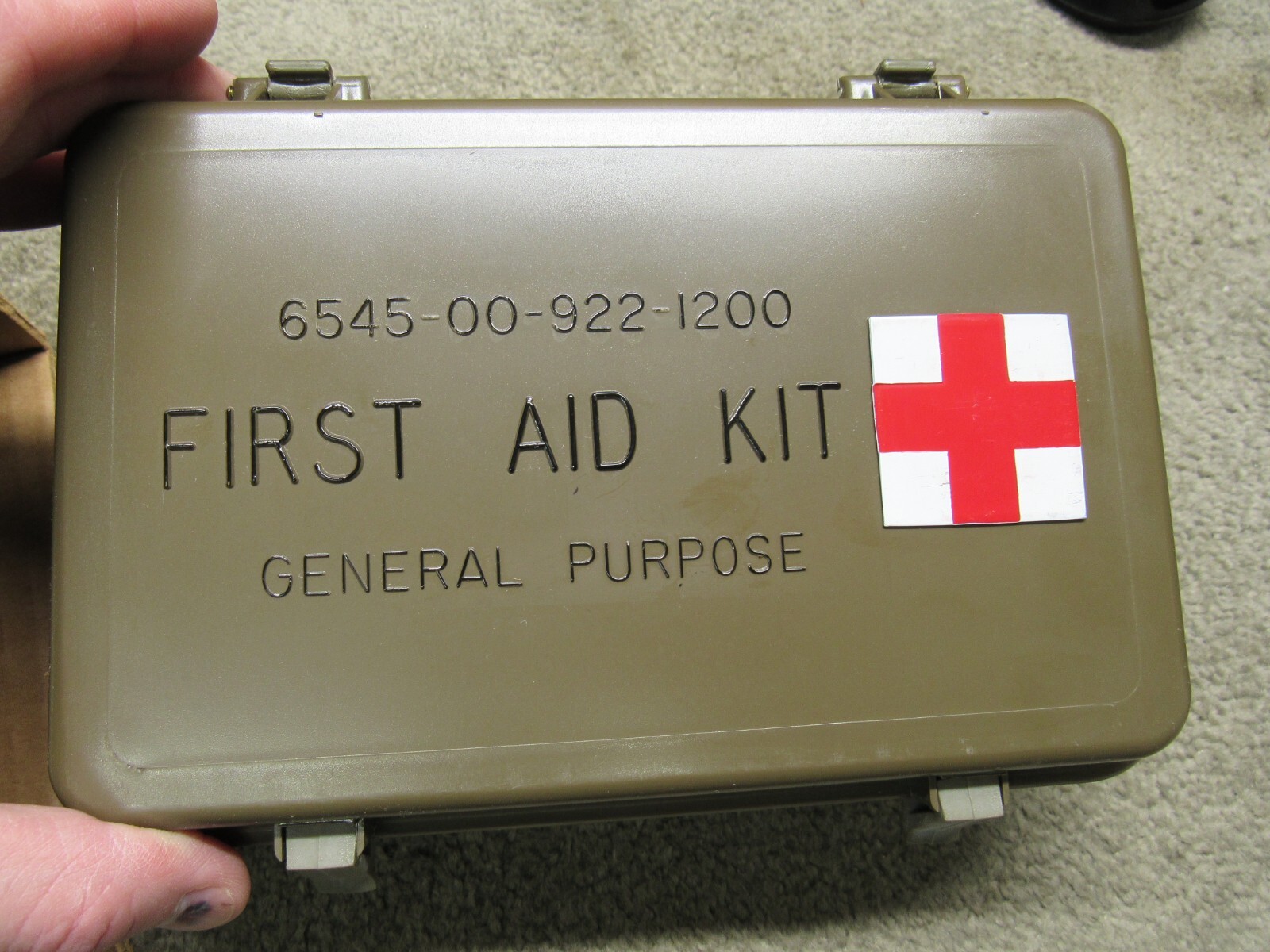 US Military First Aid Kit General Purpose EMPTY BOX DEFECTIVE 1978 Post Vietnam