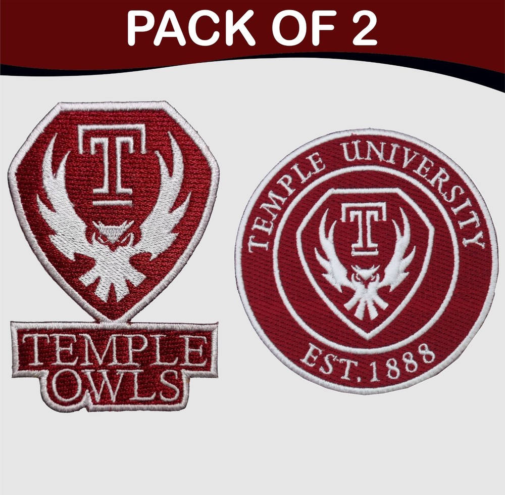 Temple University & Temple Owls NCAA Team Logo Iron On Patch - Sew Patch
