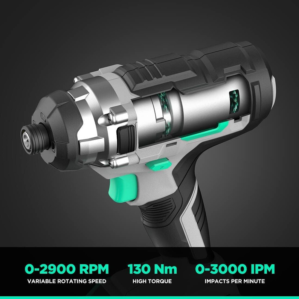 Cordless Impact Driver, 1150 In-Lbs Torque, 1/4? Quick-Release Hex Chuck, With