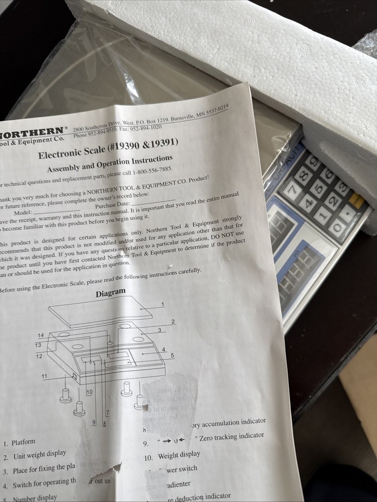 Northern Tool Industrial Scale Electronic Count Weight Scale