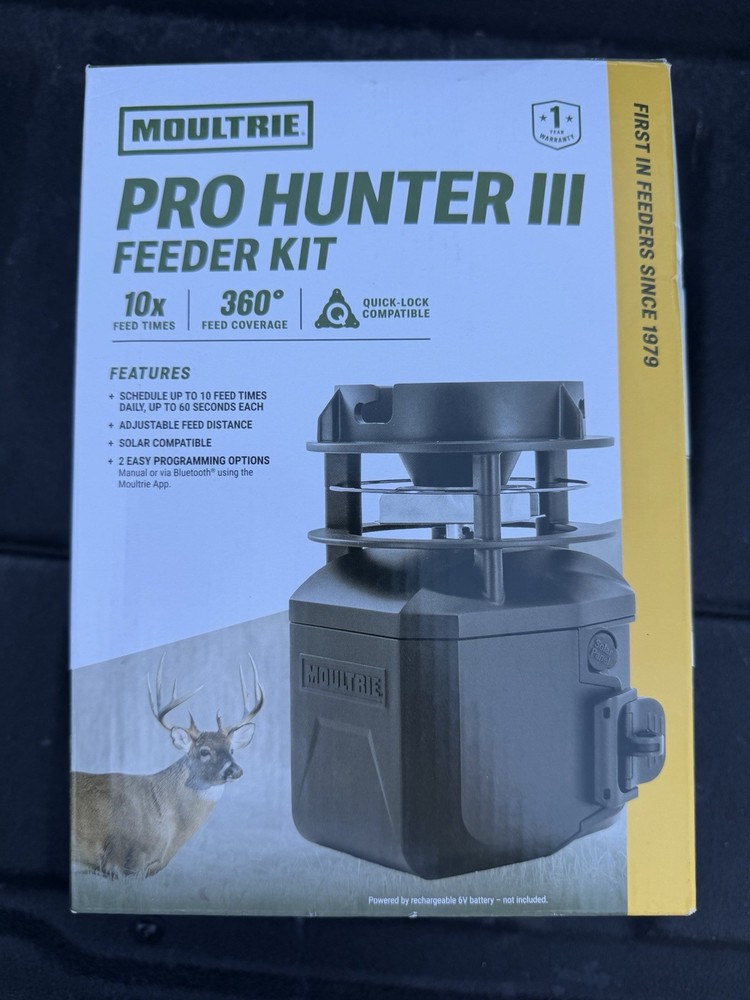 Moultrie Pro Hunter III Deer Feeder Kit Quicklock Adapter Bluetooth Connect