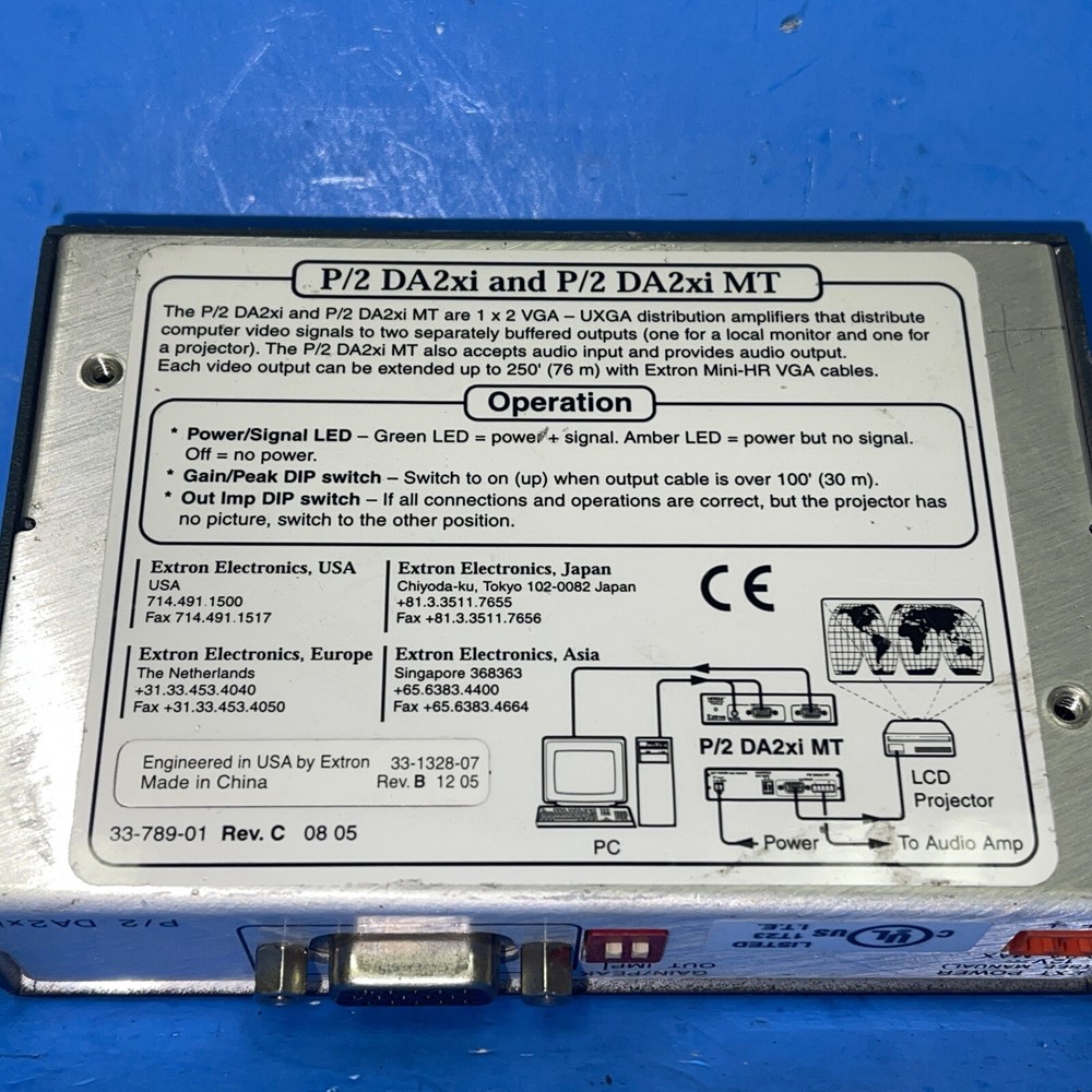 EXTRON VERSA TOOLS P/2 DA2xi and P/2 DAxi MT DISTRIBUTION