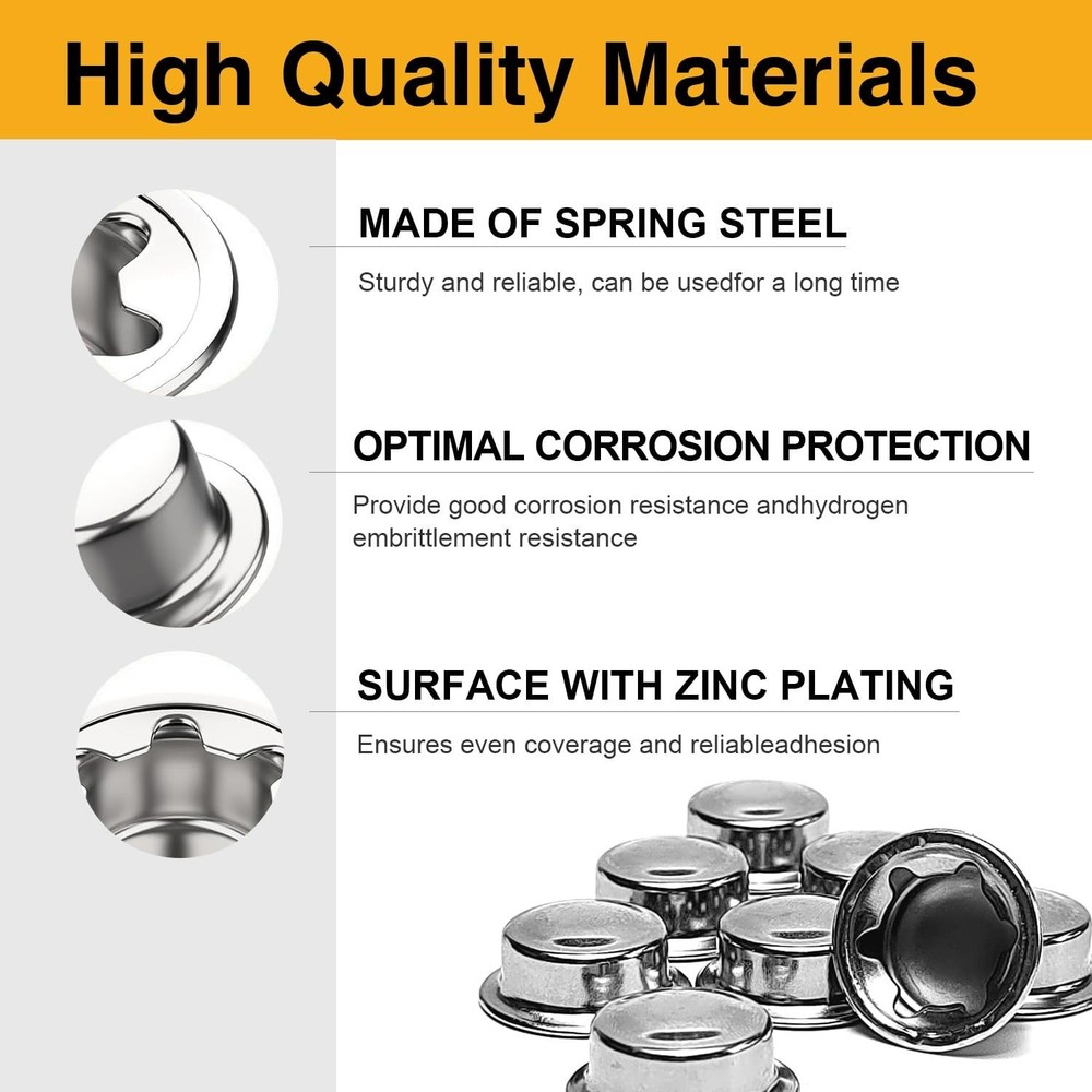 6PCS 5/8” Push Nuts Axle Cap Push on Pushnut Spring Steel Permanent Washer Ca...