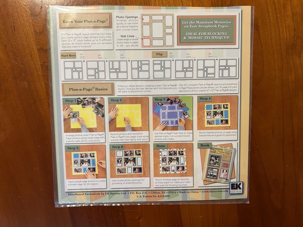 EK Success Plan a Page Scrapbooking Template Blocking & Mosaic Techniques