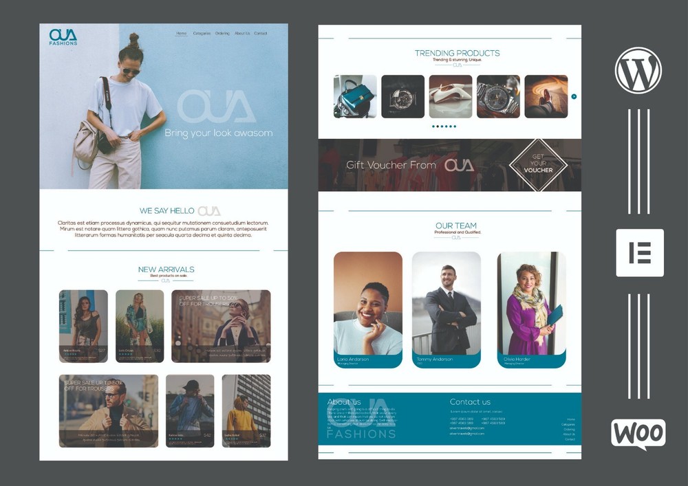 Unique responsive business wordpress website with elementor pro