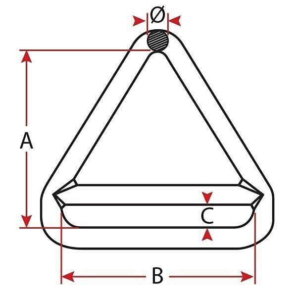 Triangle - Double Bar - Stainless Steel