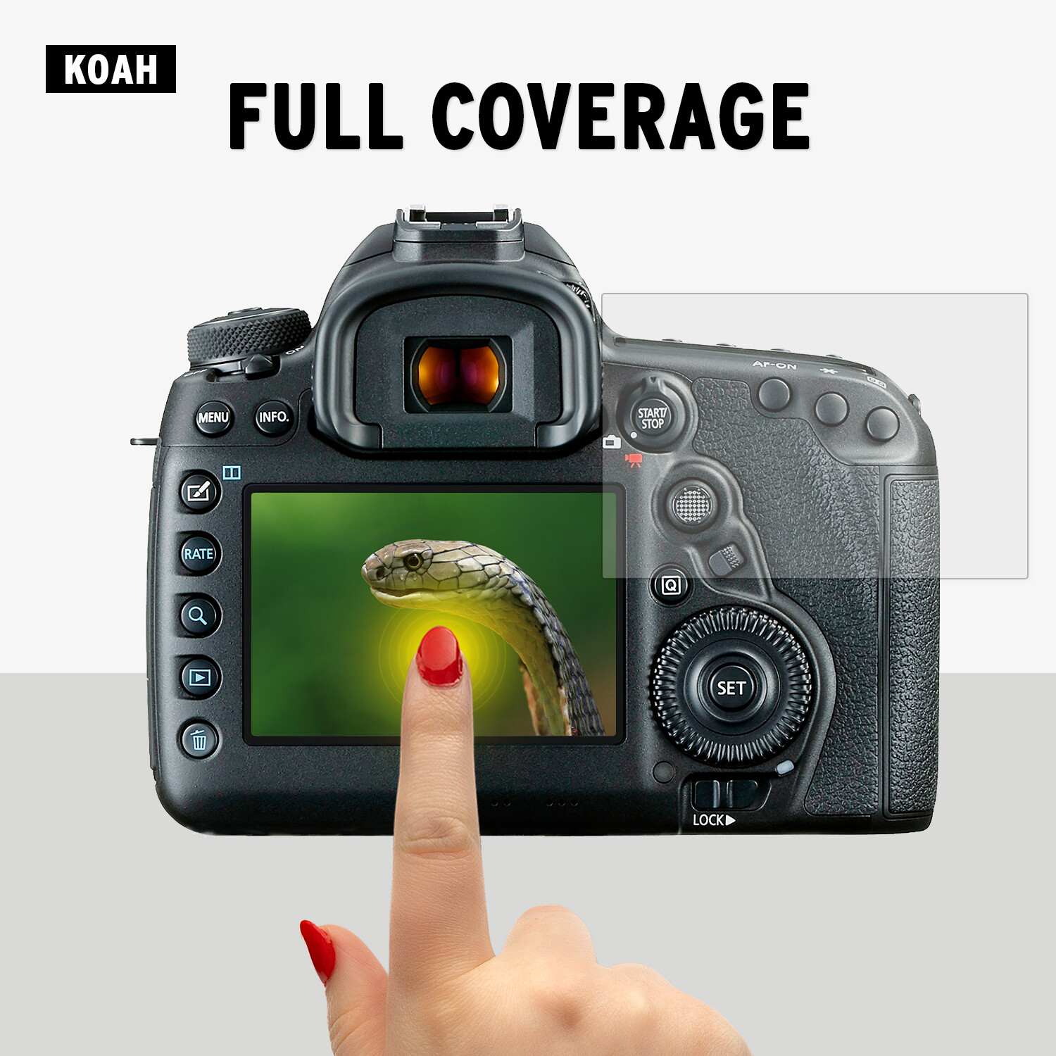 Koah LCD Ultra Armor Screen Protector for Canon 5D Mark IV, Mark III, 5DS, 5DS R
