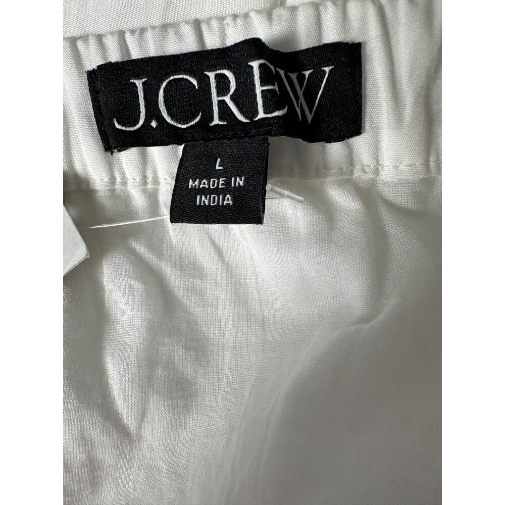 J.Crew Skirt Women L White Eyelet Scalloped Hem Mini Flared Cotton Old Money