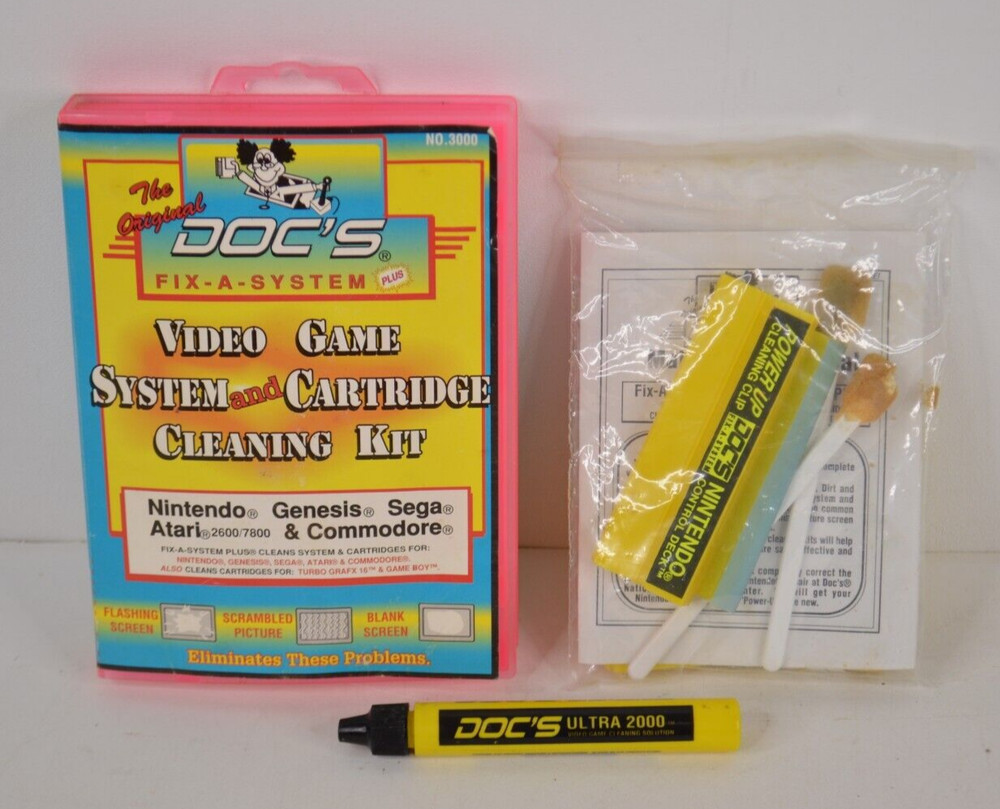 Doc's Fix-A-System Video Game Cleaning Kit for Nintendo Sega Atari Commodore