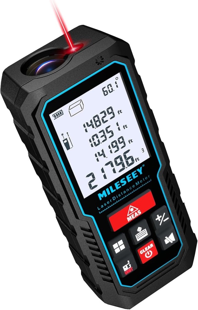 Laser Measure Device, 229ft Accuracy, 2mm, LCD Backlit