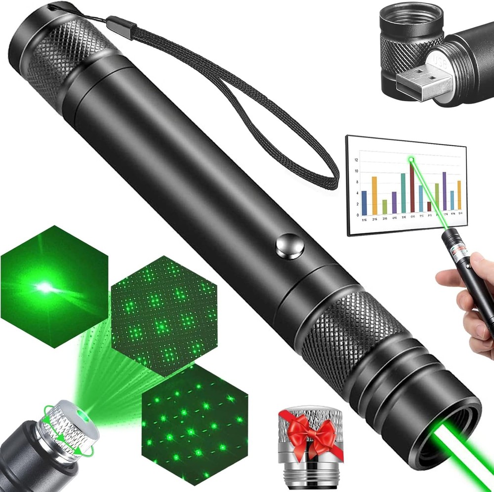 Green Laser Pointer High Power, USB Rechargeable Green Laser High Power Pointer